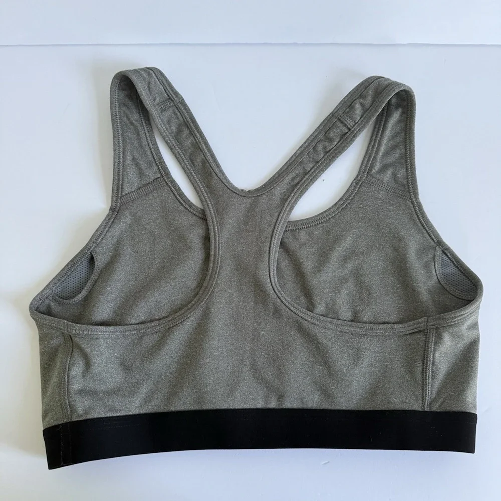 Nike Dri-fit Sports Bra‎ Size Large GrayBlack Racerback Medium Impact Support